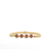 beaded LOVE disc bracelet