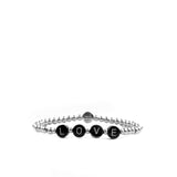 beaded LOVE disc bracelet