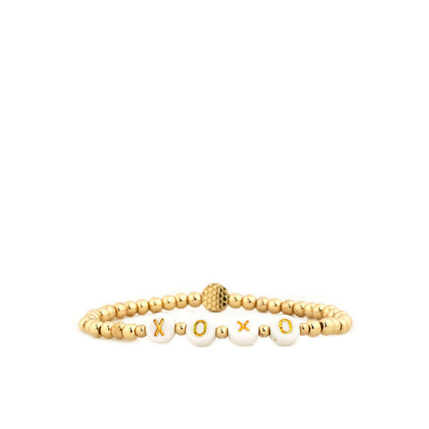 beaded XOXO disc bracelet