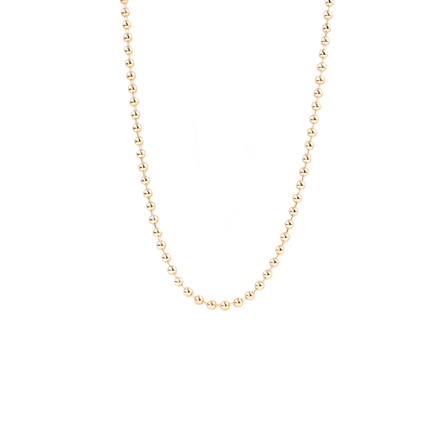gold plated 18" ball chain necklace