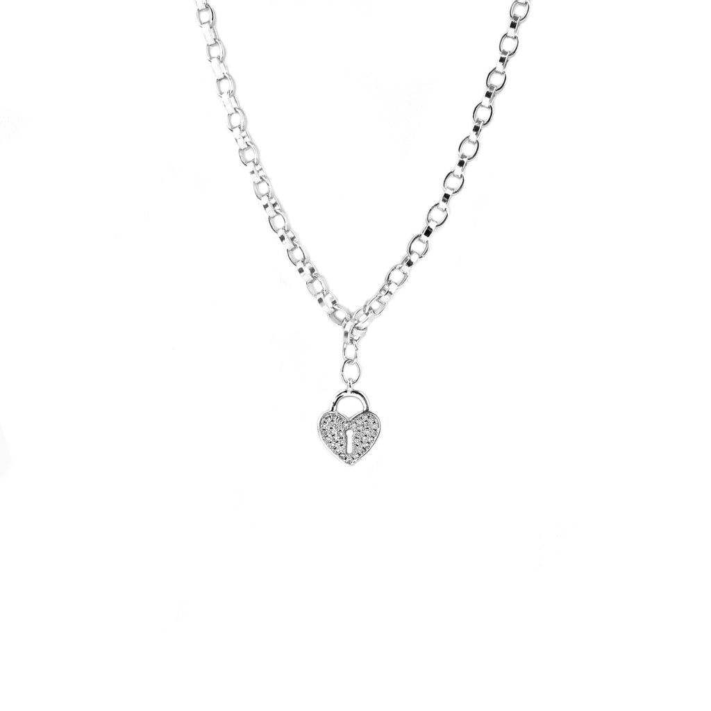 pave heart locket necklace