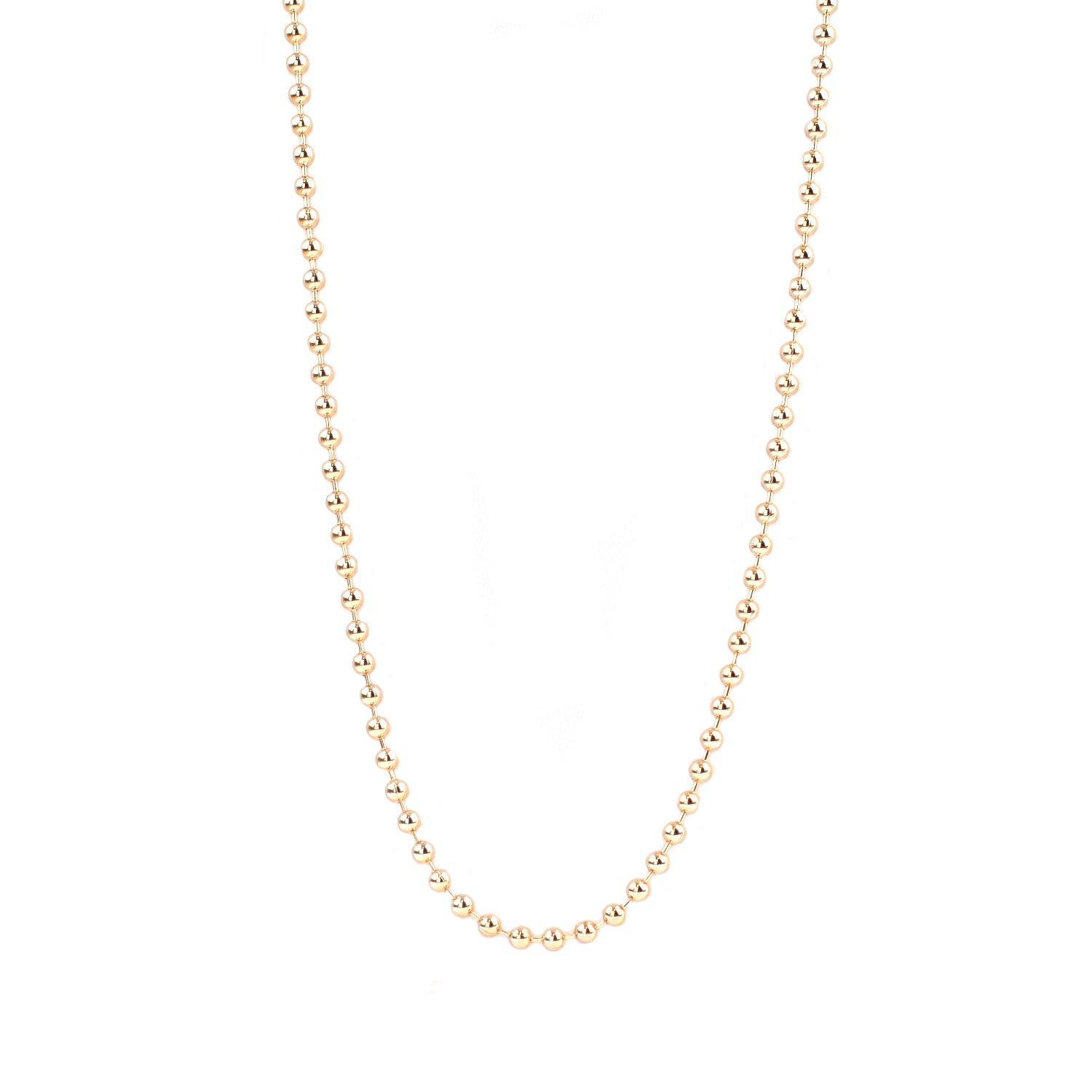 gold plated 30" ball chain necklace