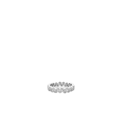 sterling pave heart band ring