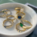 gold plated baguette stone ring