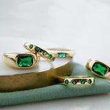 Gold Plated Baguette Stone Ring