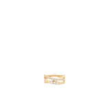 Sterling Pavé & Square Cut Crossover Ring