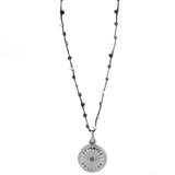 Braided Cord Disc Pendant Necklace