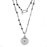 Braided Cord Disc Pendant Necklace