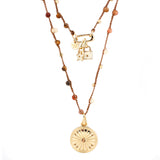 Braided Cord Disc Pendant Necklace