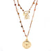 braided cord disc pendant necklace