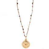 Braided Cord Disc Pendant Necklace