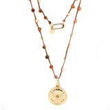 Braided Cord Disc Pendant Necklace