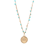Braided Cord Disc Pendant Necklace
