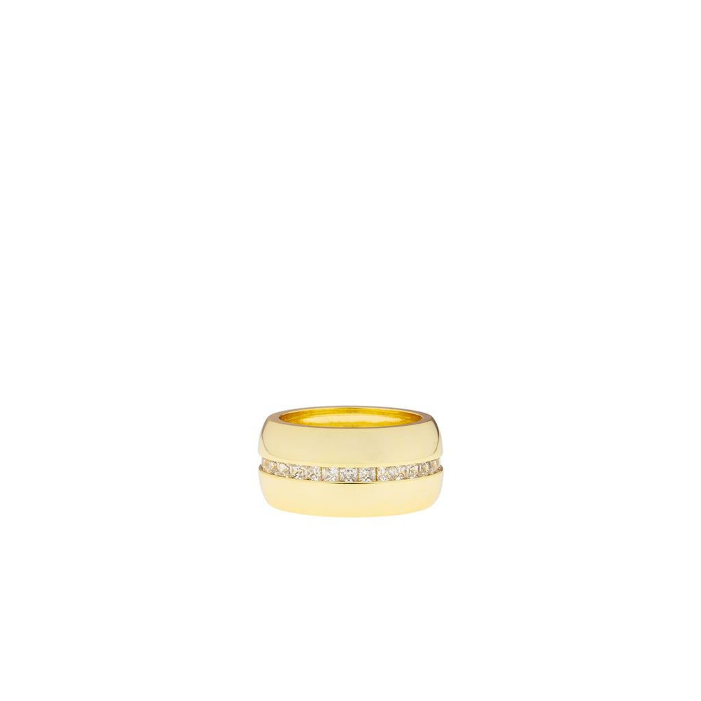 gold plated cz trim band ring