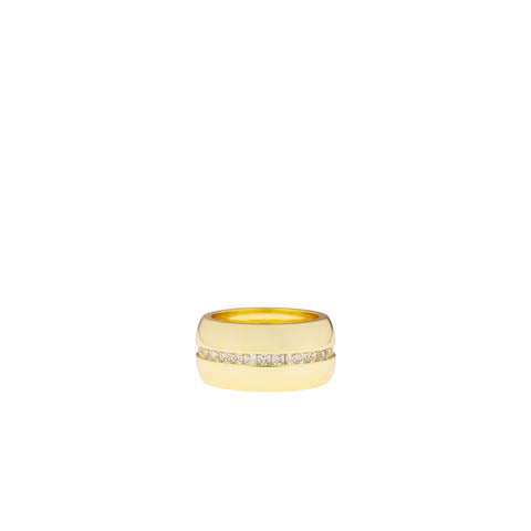 gold plated cz trim band ring