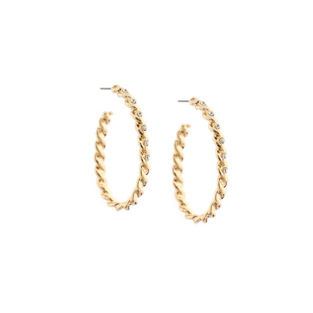 twisted pave oval hoop