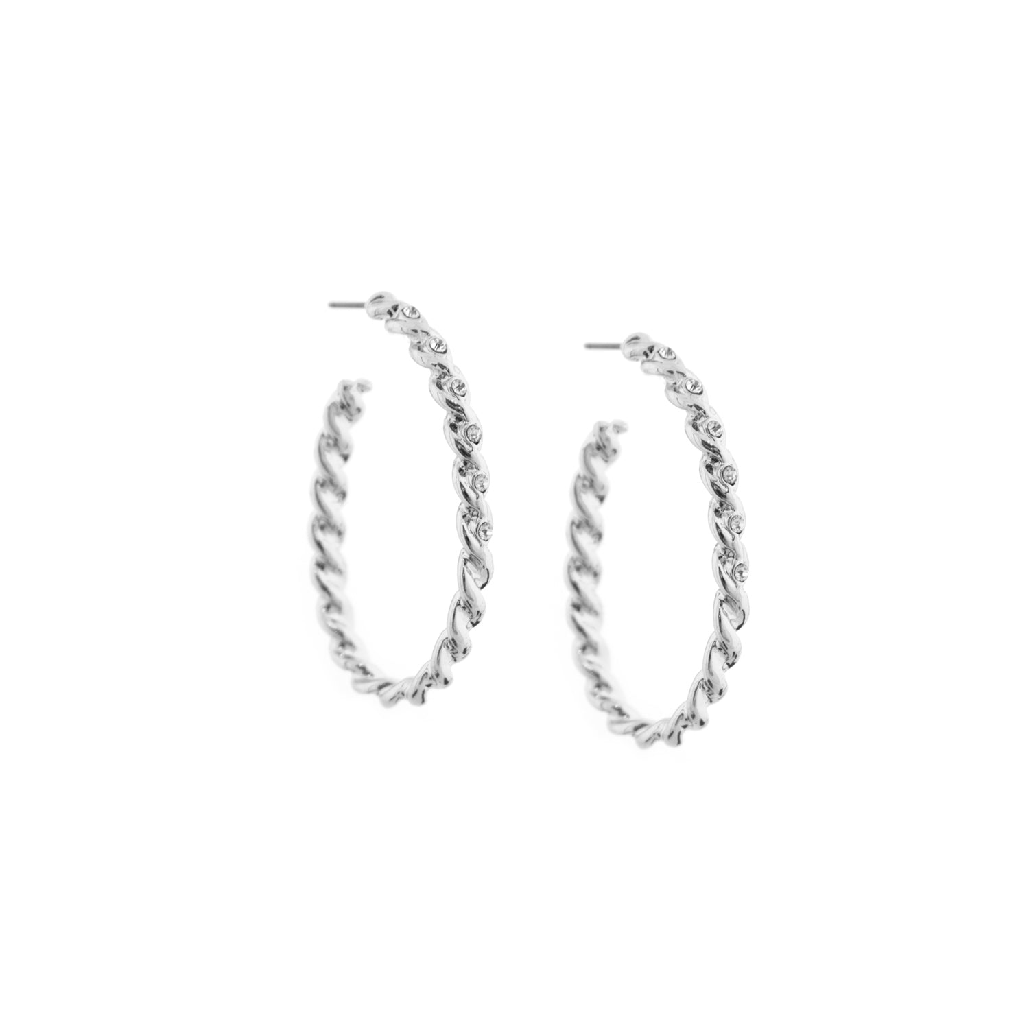 twisted pave oval hoop
