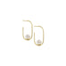 gold plated paperclip pearl post hoop