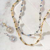 sterling baguette floral drop earring
