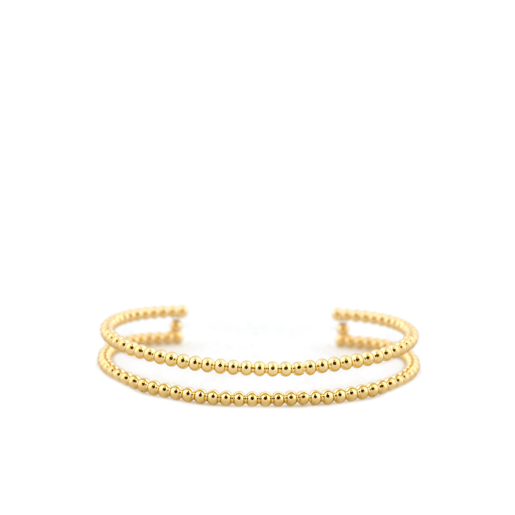 double row metal beaded cuff