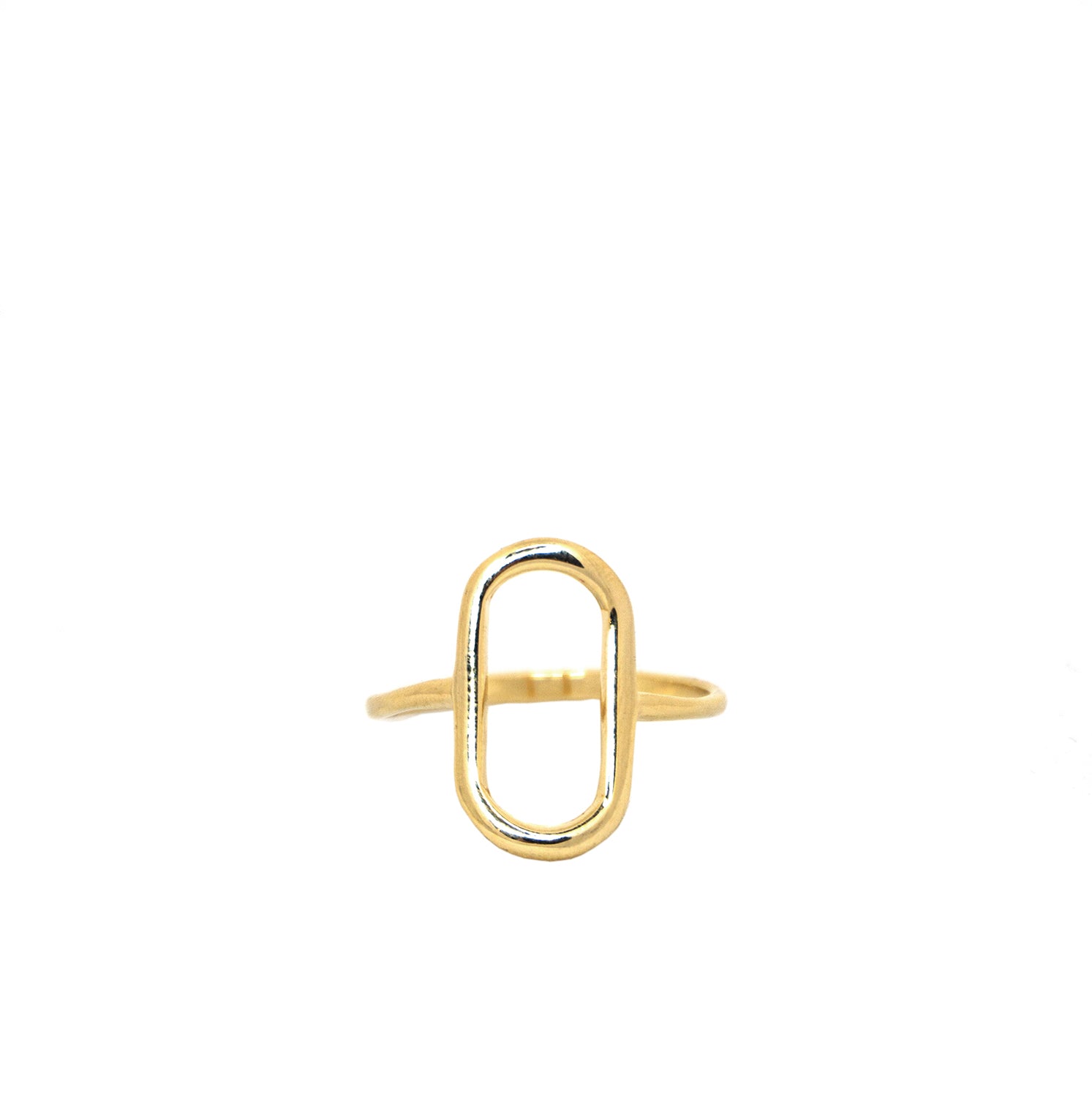 gold plated small open oval ring