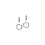 sterling baguette floral drop earring