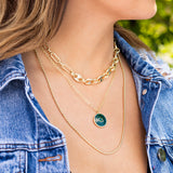 Gold Plated Half Gucci Link Toggle Necklace