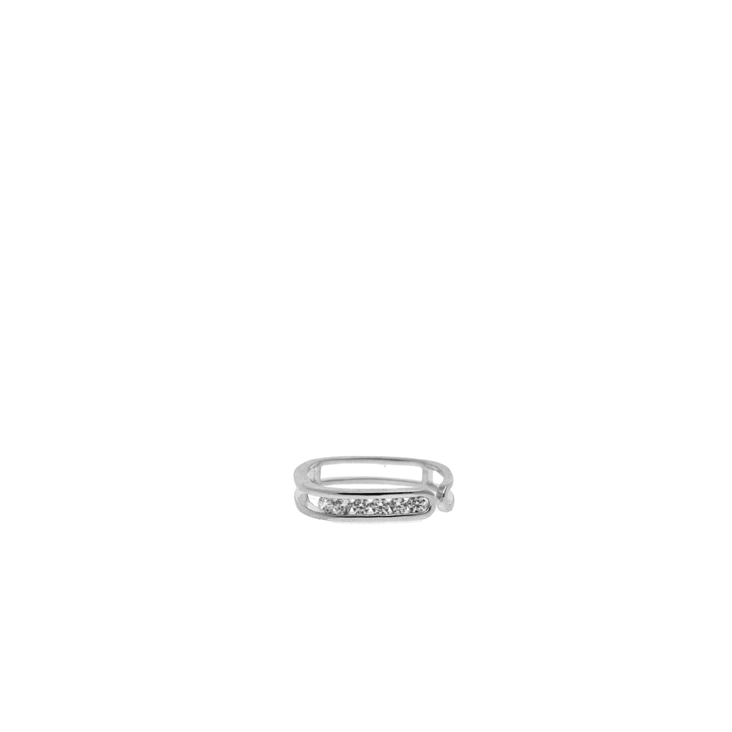 Adjustable Pavé Open Bar Ring