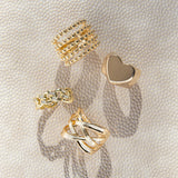 Adjustable Pavé Link Ring