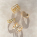 gold plated 5 strand beaded ball ring