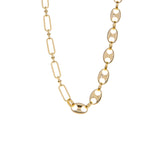 Gold Plated Half Gucci Link Toggle Necklace