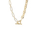 gold plated half gucci link toggle necklace
