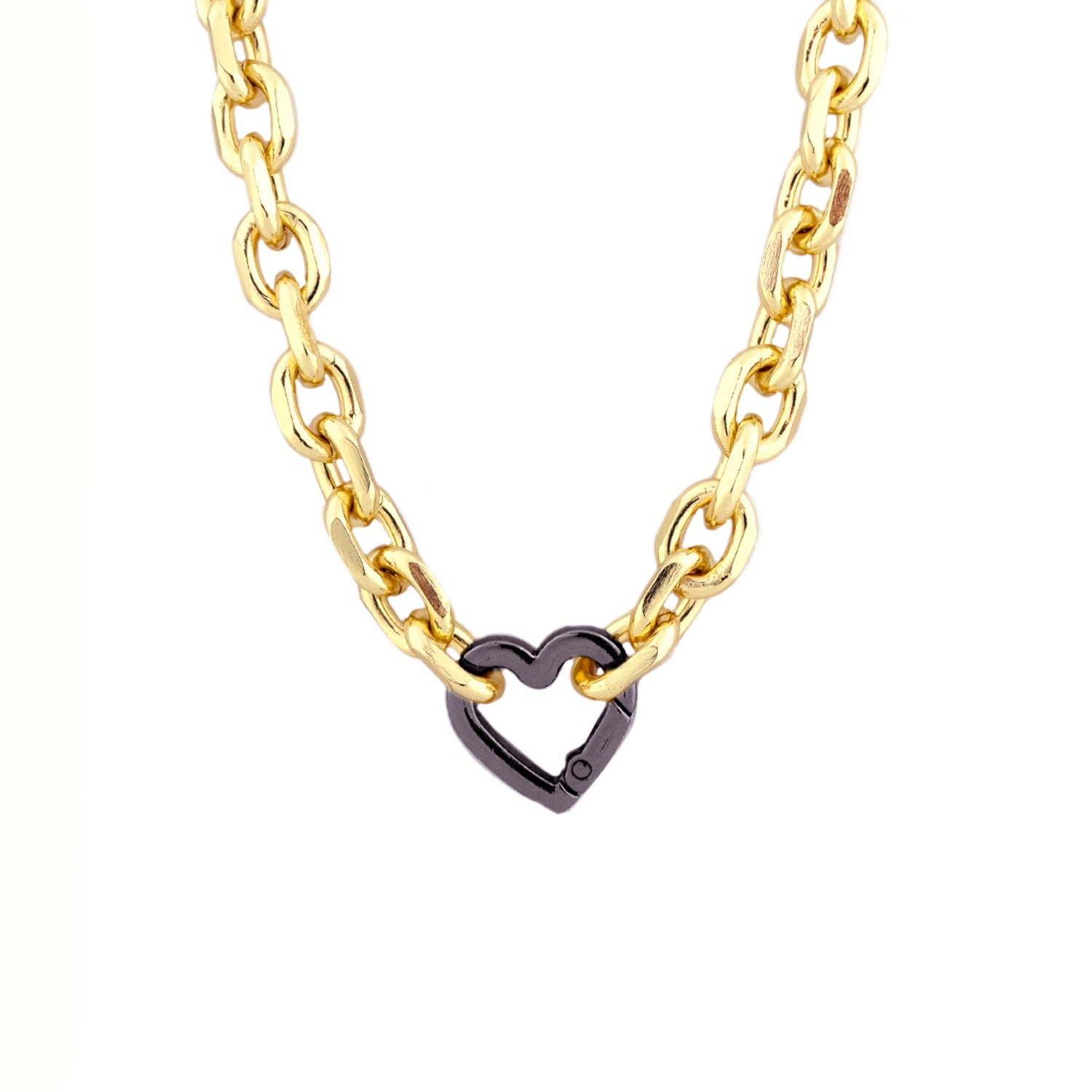 chain link heart clasp necklace