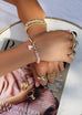 rose quartz enamel heart charm beaded bracelet