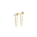 sterling rectangle CZ post drape earring