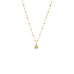 crystal necklace with hammered coin charm