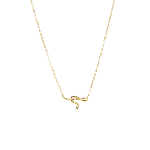 gold plated small snake pendant necklace