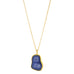 gold plated large stone pendant necklace