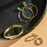 stone post open circle earring