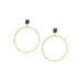 stone post open circle earring