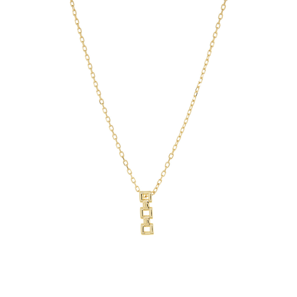 square link drop charm necklace