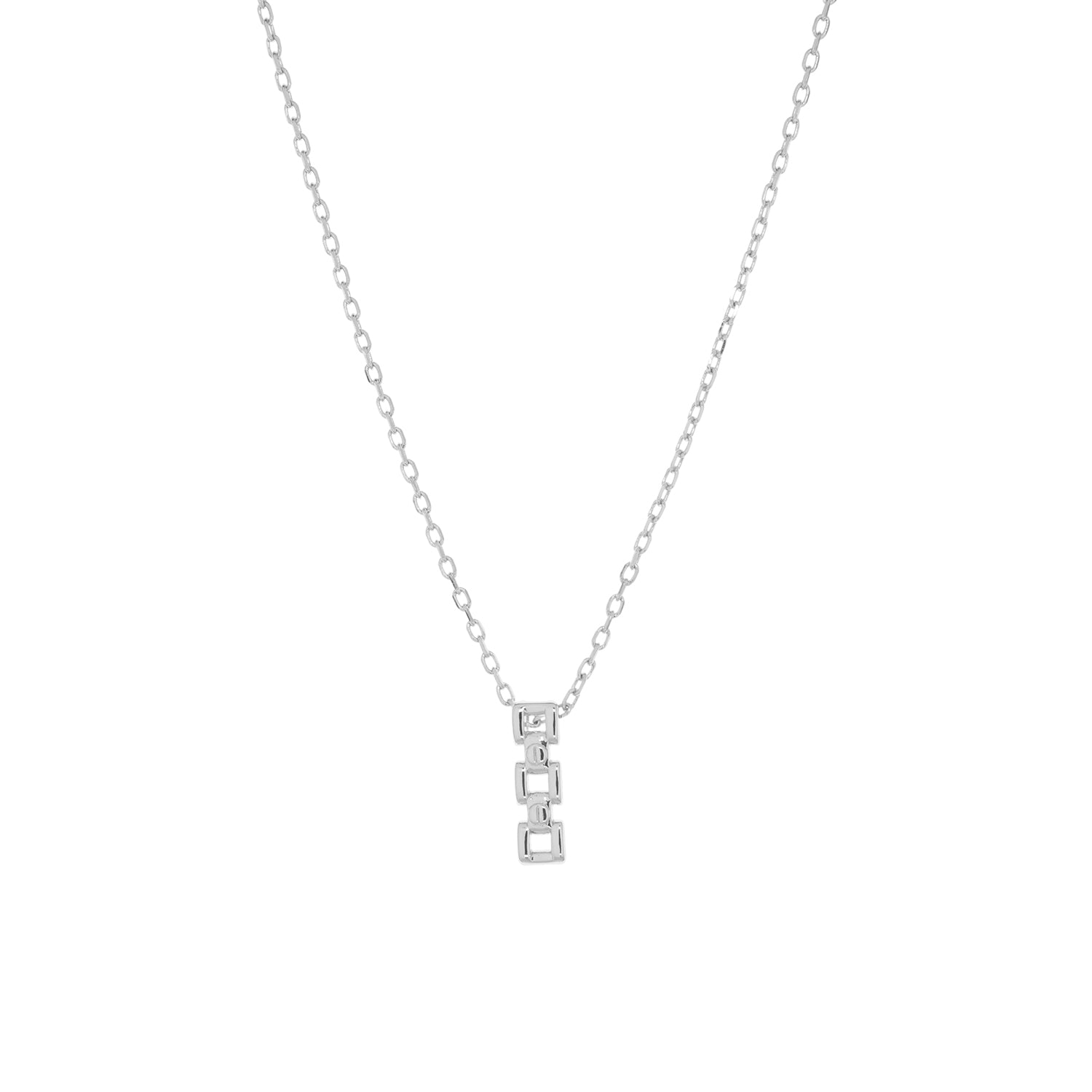 square link drop charm necklace