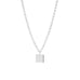 rolo link necklace with square pendant