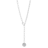 paperclip "Y" necklace with evil eye pendant