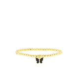 4mm Ball Bracelet with Enamel Butterfly Charm