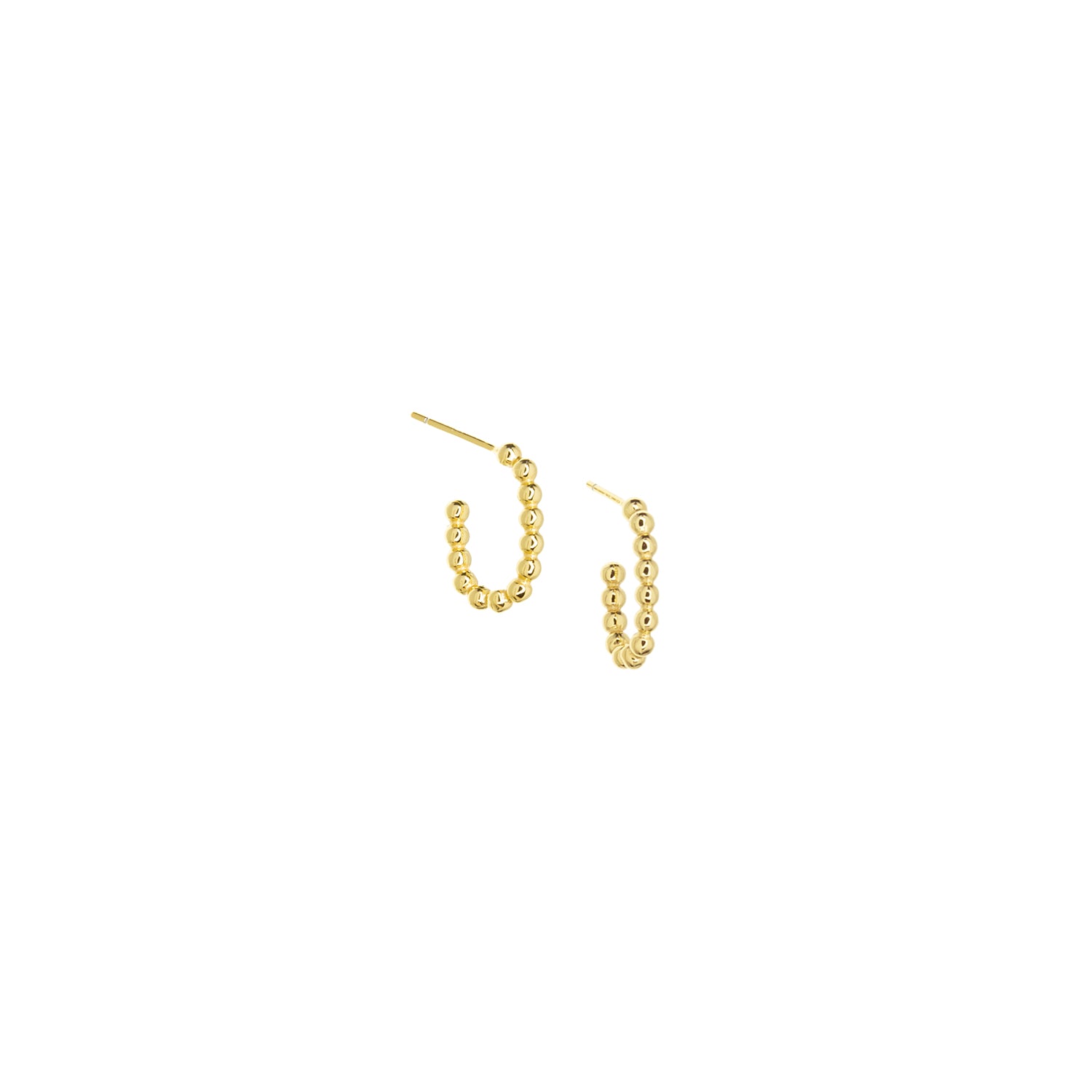 gold plated small oval post hoop