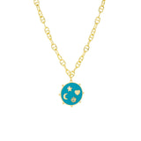 Anchor Link Chain with Enamel Multi Shape Pendant