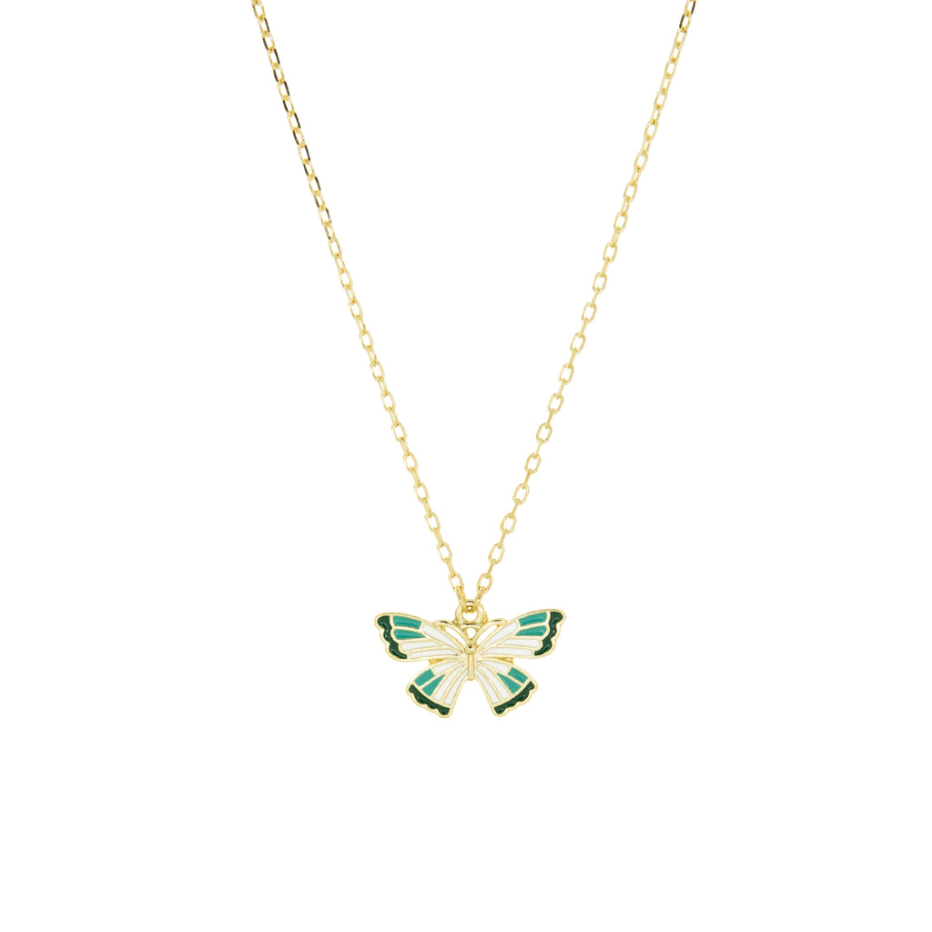 enamel butterfly necklace