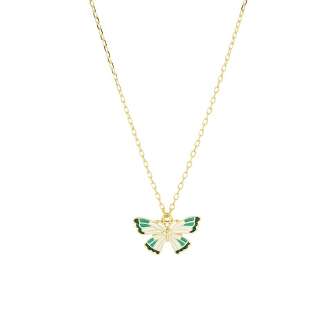enamel butterfly necklace