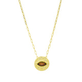 small mood stone medallion necklace